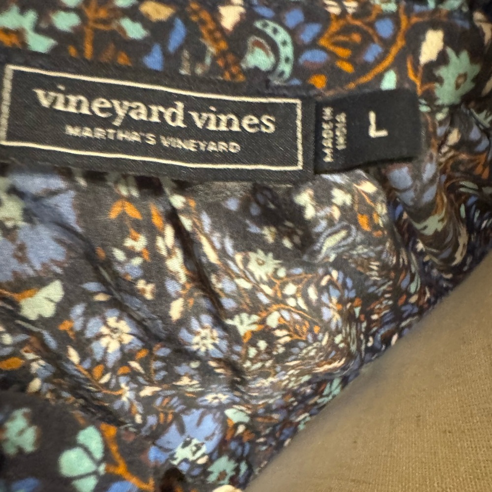 Vineyard Vines Dark Blue Floral Fenwick Paisley Dress - Picture 4 of 5
